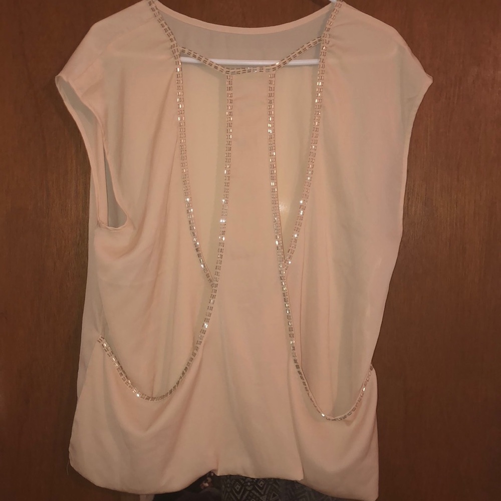 COPY - Forever 21 + sexy beige open back blouse